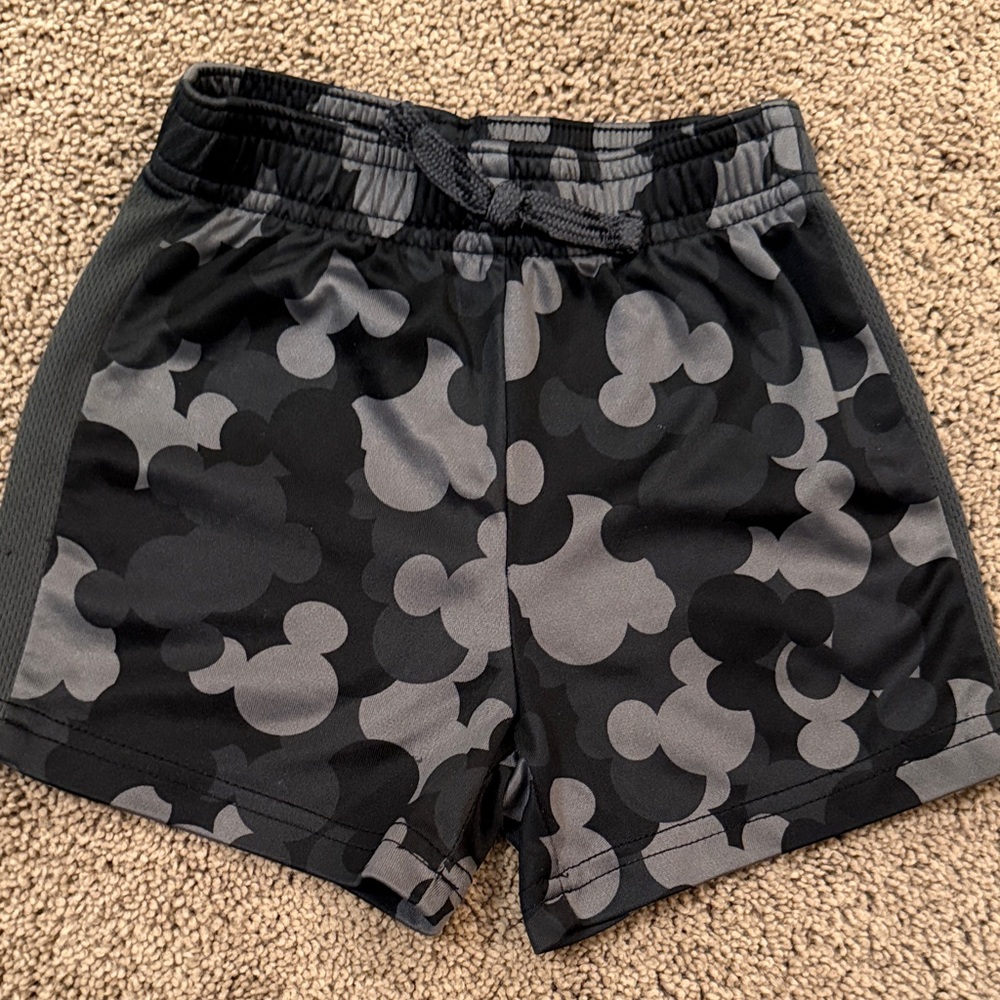 Disney Black and Gray Mickey Pattern Shorts